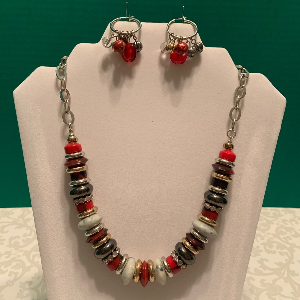 2-pc red/silver set